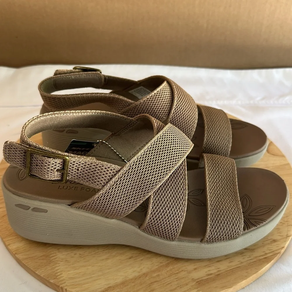 Skechers Pier-Lite Vegan Washable Sling- Back Wedges - Night Owl 10M